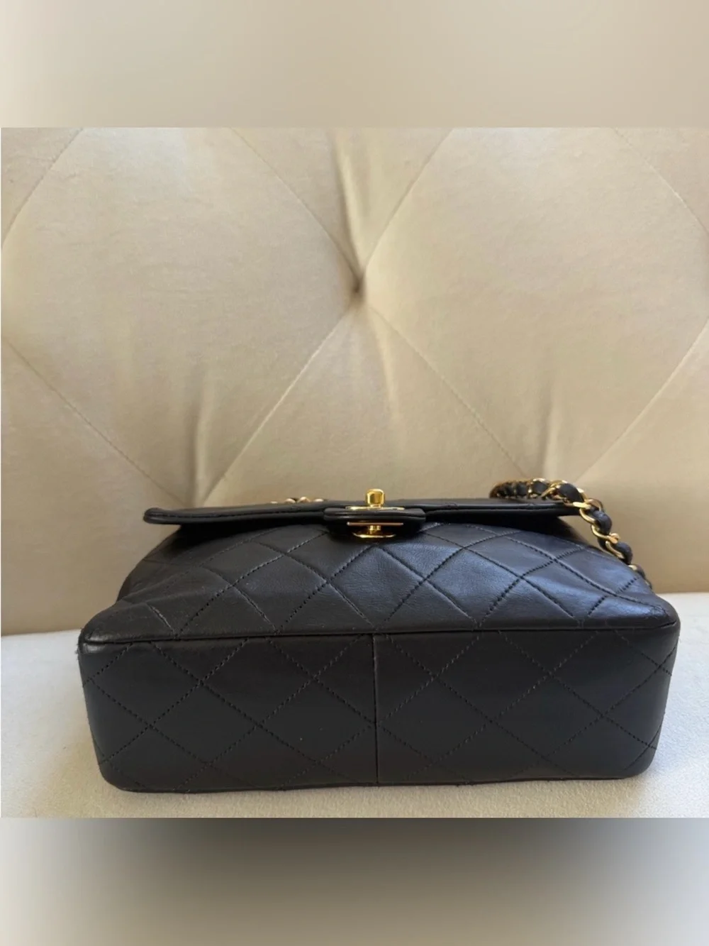 Chanel Classic Square Black Leather 24k Gold plated hardware Bag